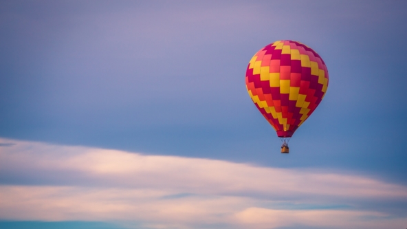 Hot air balloon in the sky